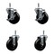 Service Caster 4'' Hard Rubber Wheel Swivel 7/16'' Grip Ring Stem Caster Set 2 Brakes, 4PK SCC-GR20S414-HRS-TLB-716138-2-S-2 - alternate 1